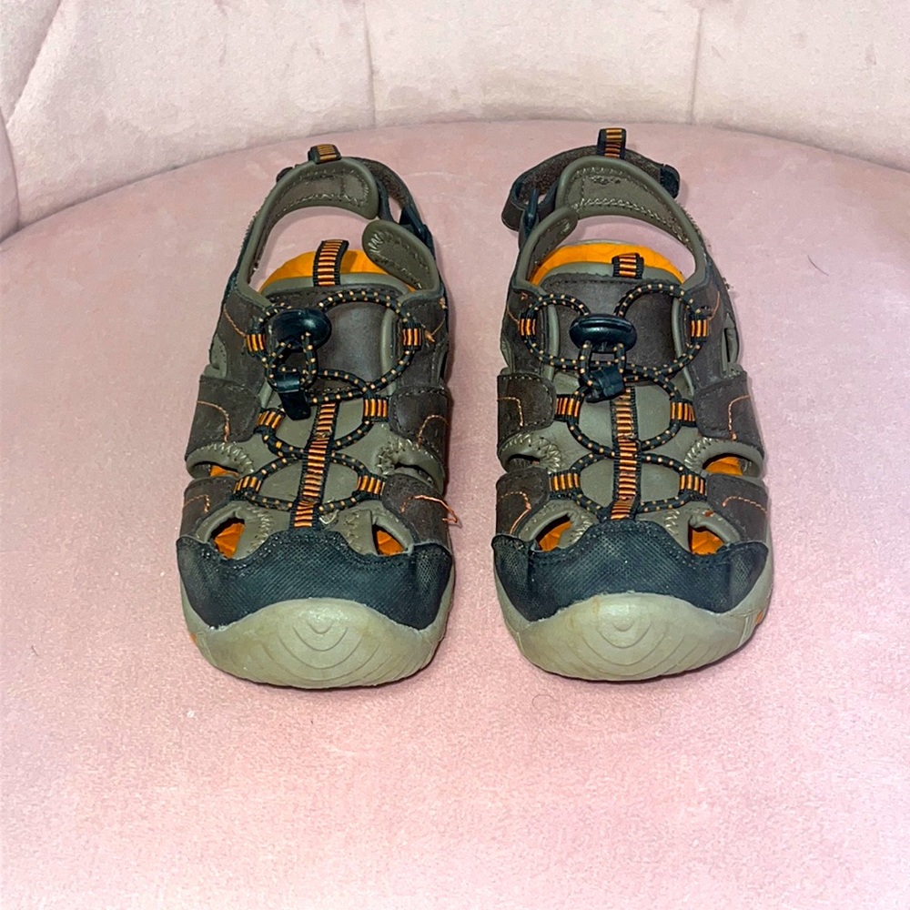 Eddie Bauer Brown/orange sandal Toddler Boy size 10, GUC